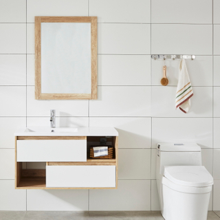 New Design white painting Modern Bathroom Cabinet with Basin Vanity Set