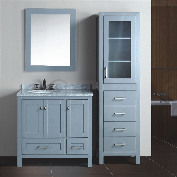 Bathroom Standing Cabinet Contemporary Bathroom Cabinet Set with Marble Top