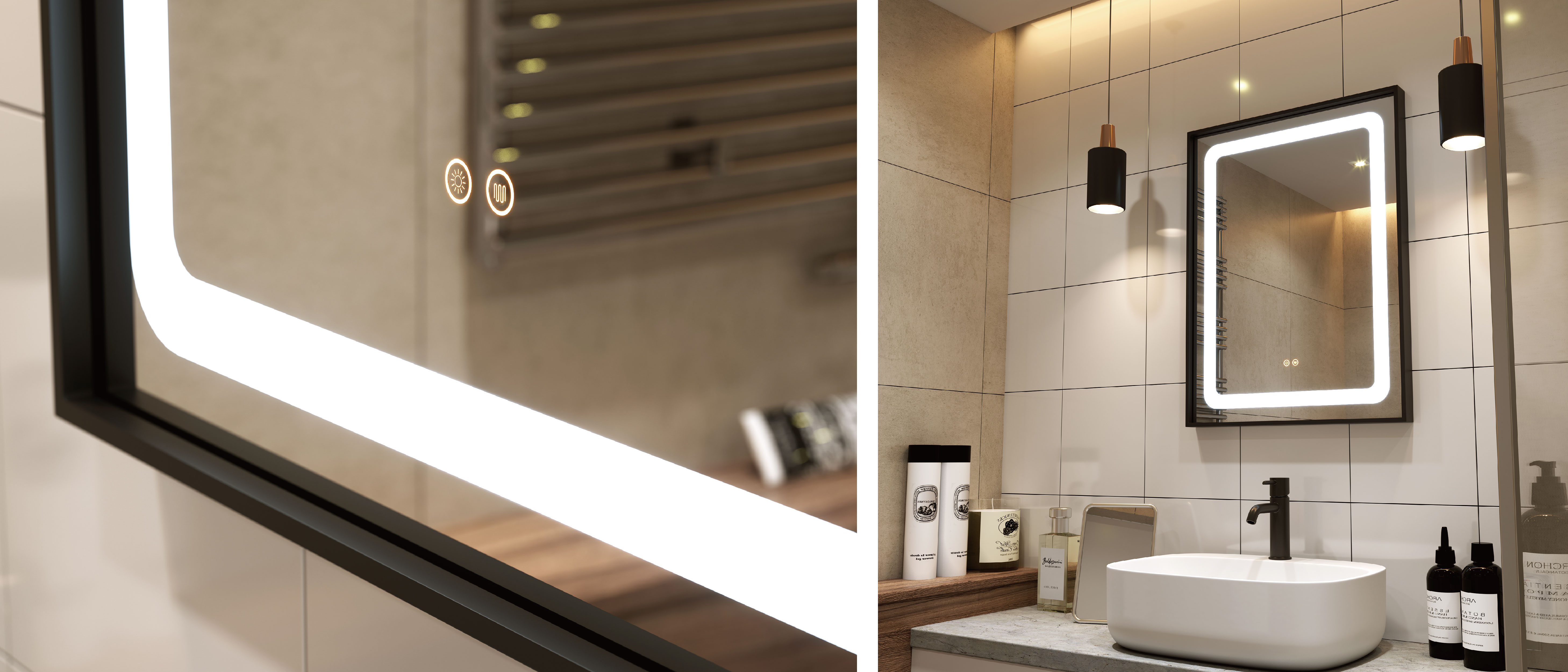 LED Mirror With Lights Rectangle Iron Frame Mirror Bathroom Wall Buy