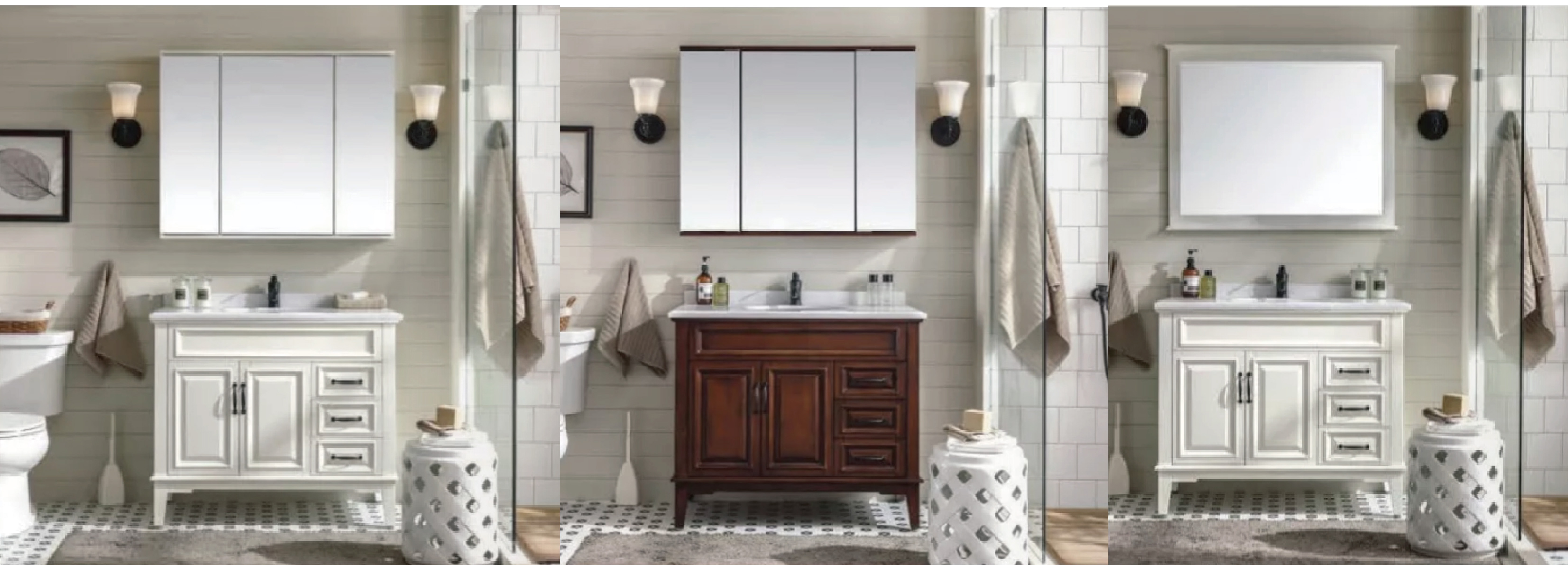 Antique North American Style Floor Standing Bathroom Lacquer