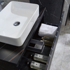 Bathroom Cabinets Wall Mounted Vanity With Black Sintered Stone Top