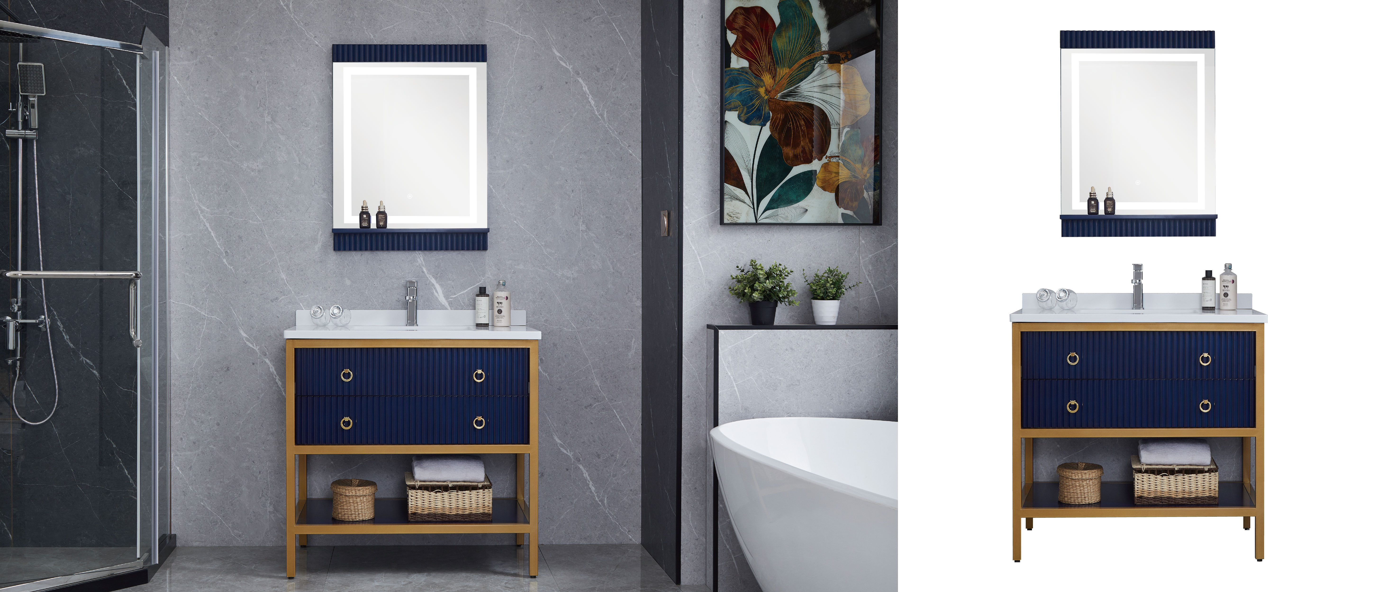 Navy Blue Bathroom Cabinets Floor Vanity - Buy Bathroom Vanity ...